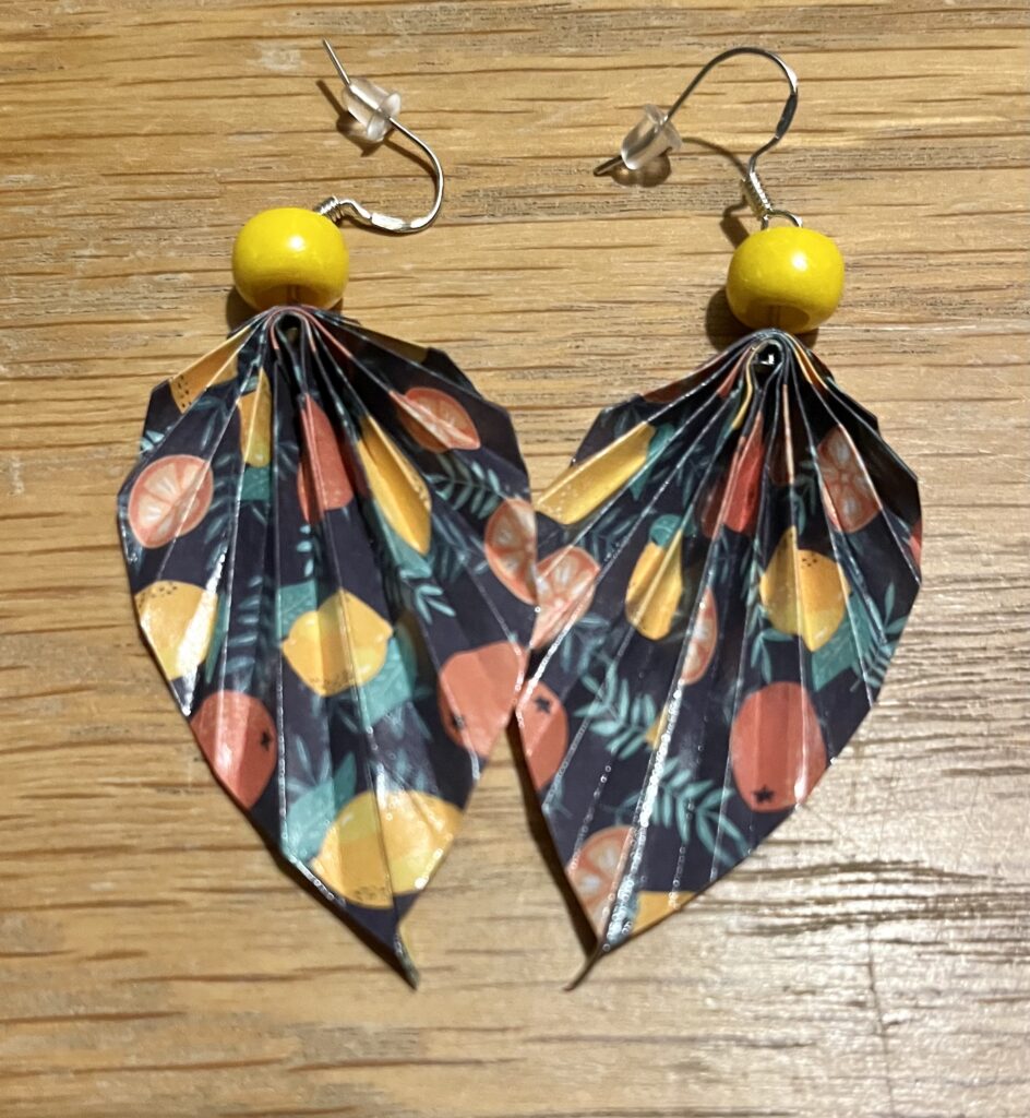 Boucles Doreilles Feuilles Oranges Et Citrons Ikigai Origami